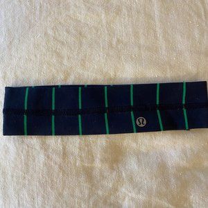 Lululemon Athletica Navy & Green Striped Headband